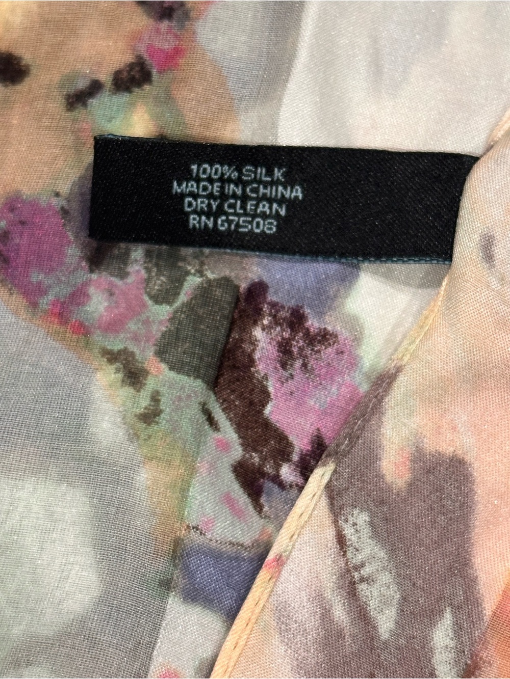 Cynthia Rowley Pink & Purple Watercolor Print Scarf - Picture 5 of 8